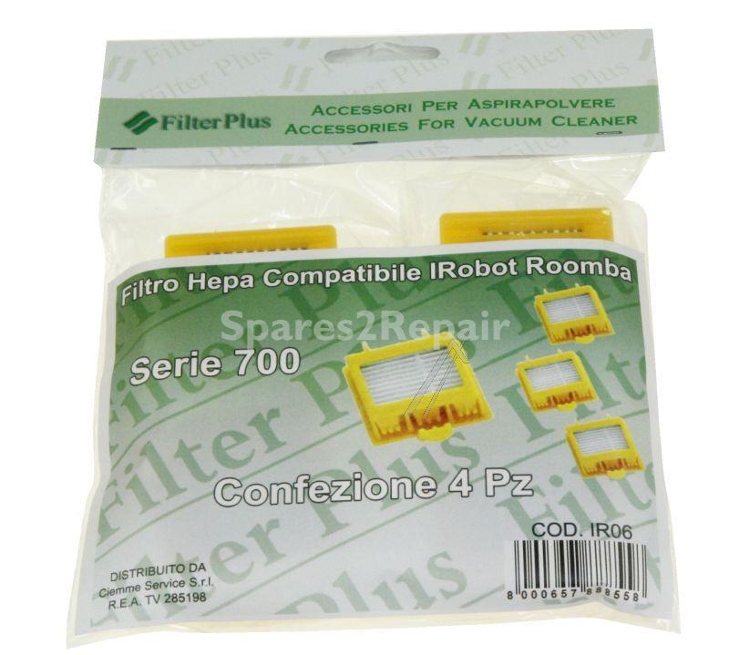 Filter Plus Vacuum Cleaner Filter - Ir06 Set 4 Hepa Filters For Roomba Serie 700
