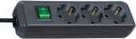 Brennenstuhl Three-way Plug Adaptor - Eco-line Three-way Plug Adaptor Black 3m