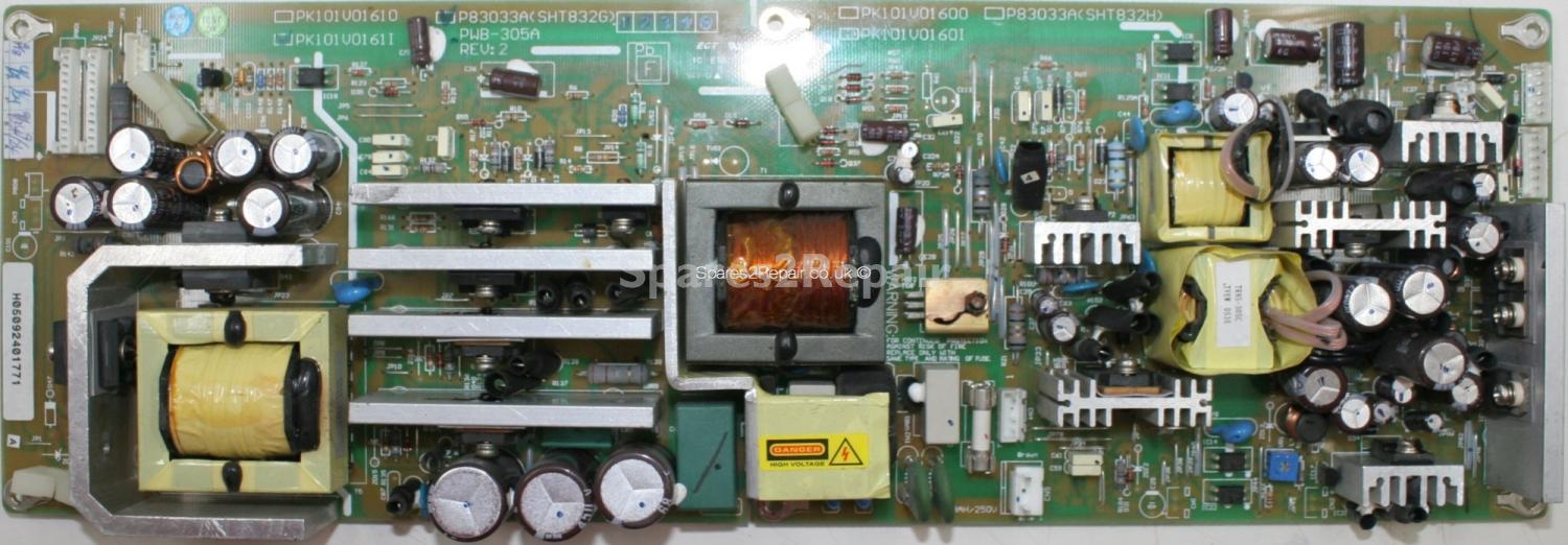 Hitachi 32LD7200 - PSU - P83033A - SHT832G - PWB-305A - Rev 2 - PK101V0161I - H05092401771