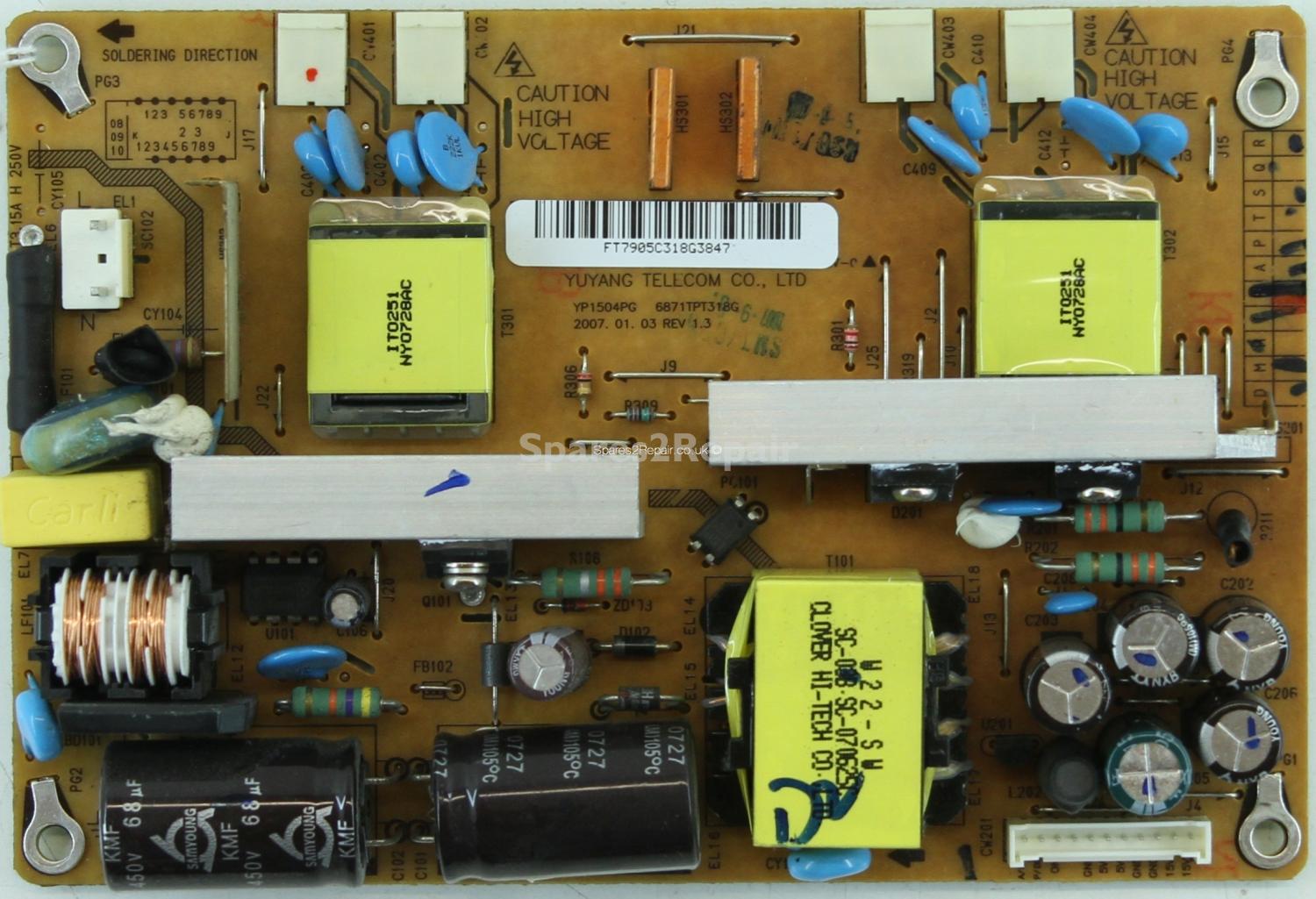 LG M198WA - Power Inverter - YP1504PG - 6871TPT318G - REV 1.3