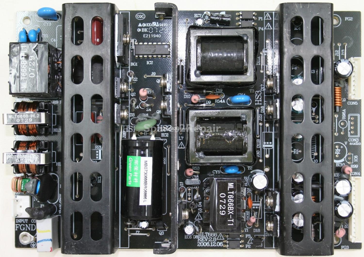 Technosonic LCD2603ID - PSU - MLT666 REV 2.8